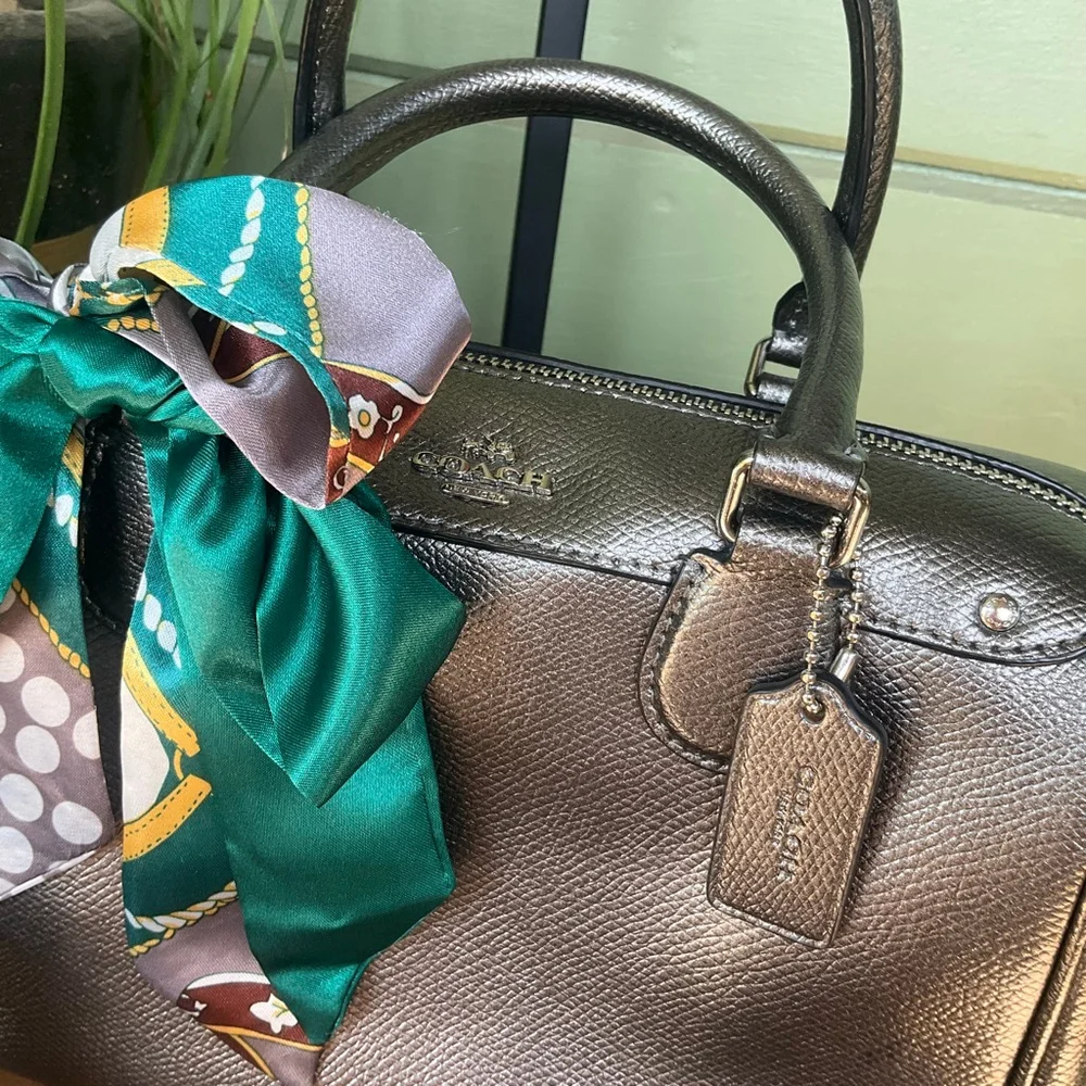 Coach Metallic Gray Boston Style Satchel Doctor Bag F56125 EUC - Picture 2 of 15